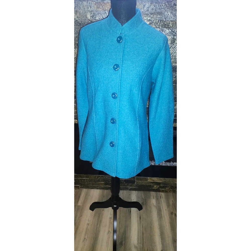 Applebee's Turquoise Wool Coat Size Small NEW